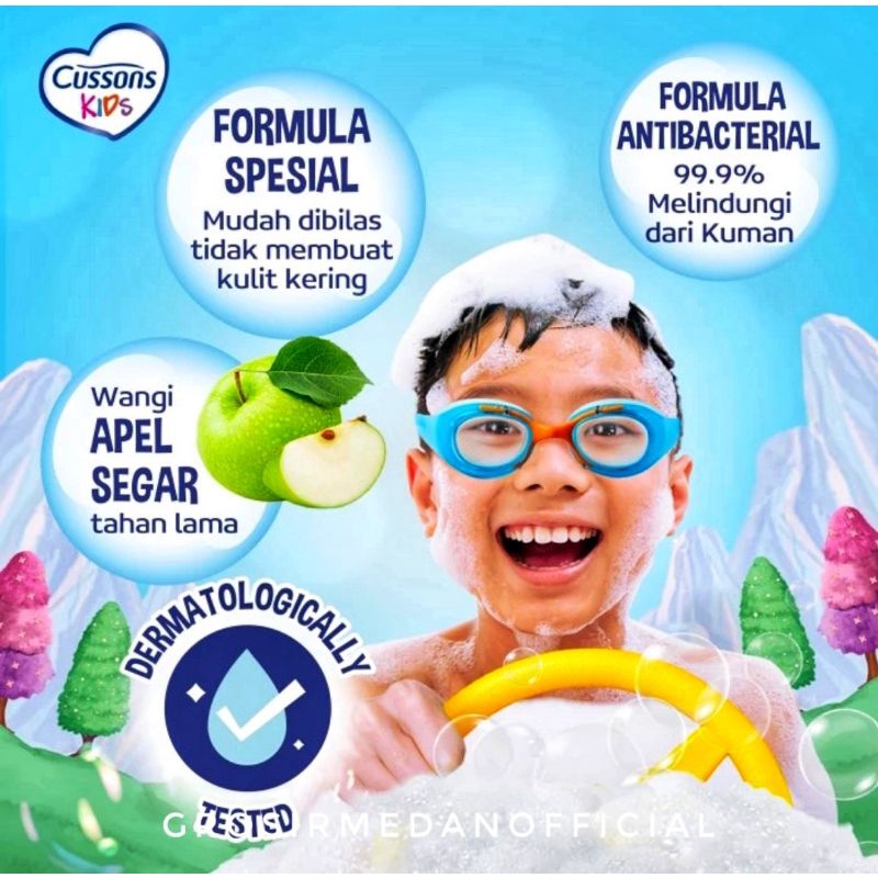 CUSSONS KIDS BODY WASH refill plastik 250 ML - KEMASAN ISI ULANG - SABUN MANDI HARUM SEGAR AROMA BUAH