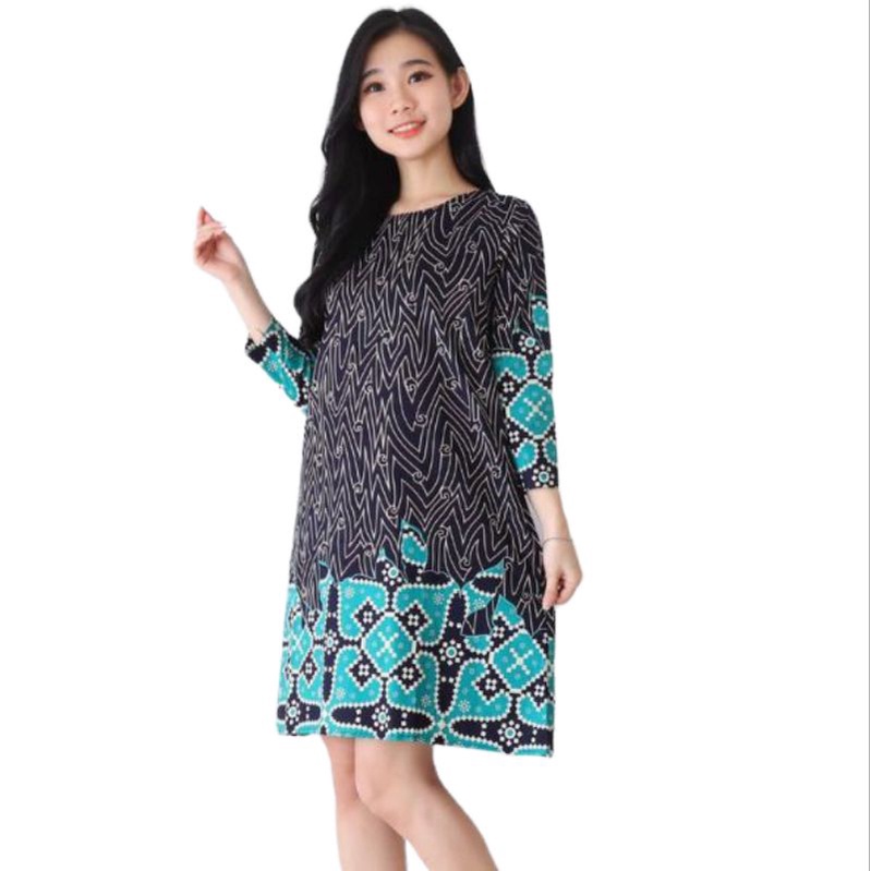 DRESS BATIK WANITA A007-494 - BAHAN BATIK STRETCH