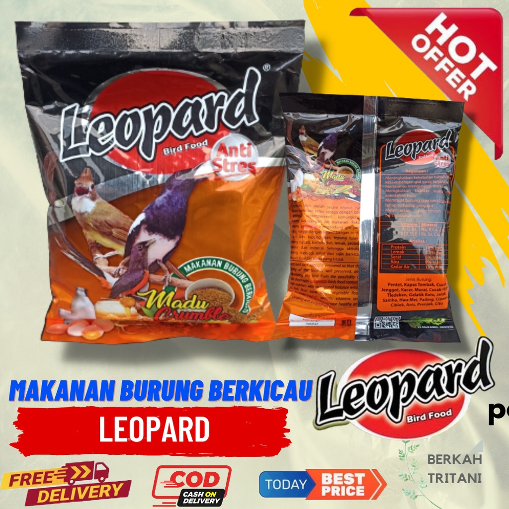 LEOPARD MADU CRUMBLE VOER KASAR BURUNG BERKICAU