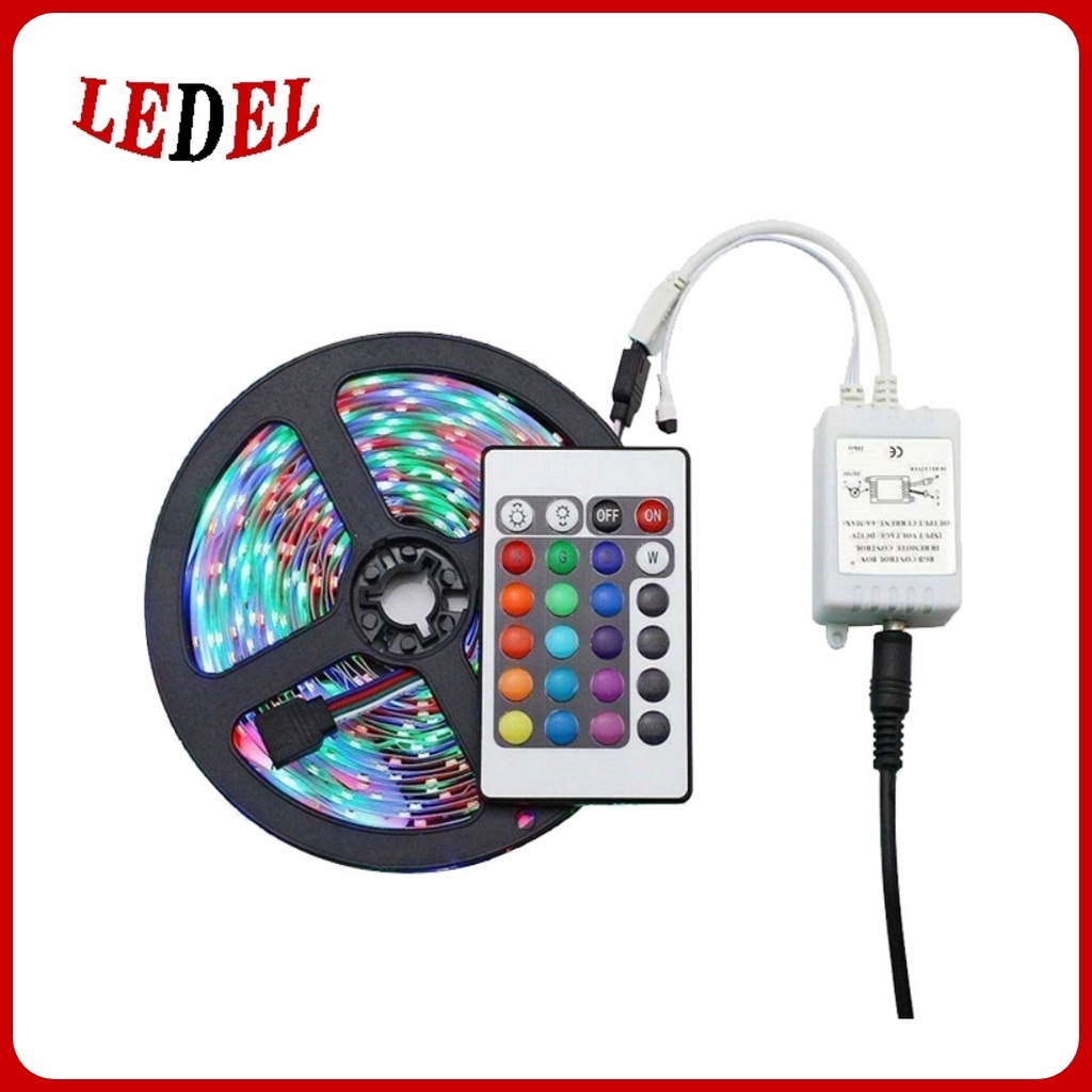 Lampu LED Strip Light RGB Remote Warna Warni IP44 IP65 2835 5050 5M 10M lampu kamar hias 5 meter 10 meter