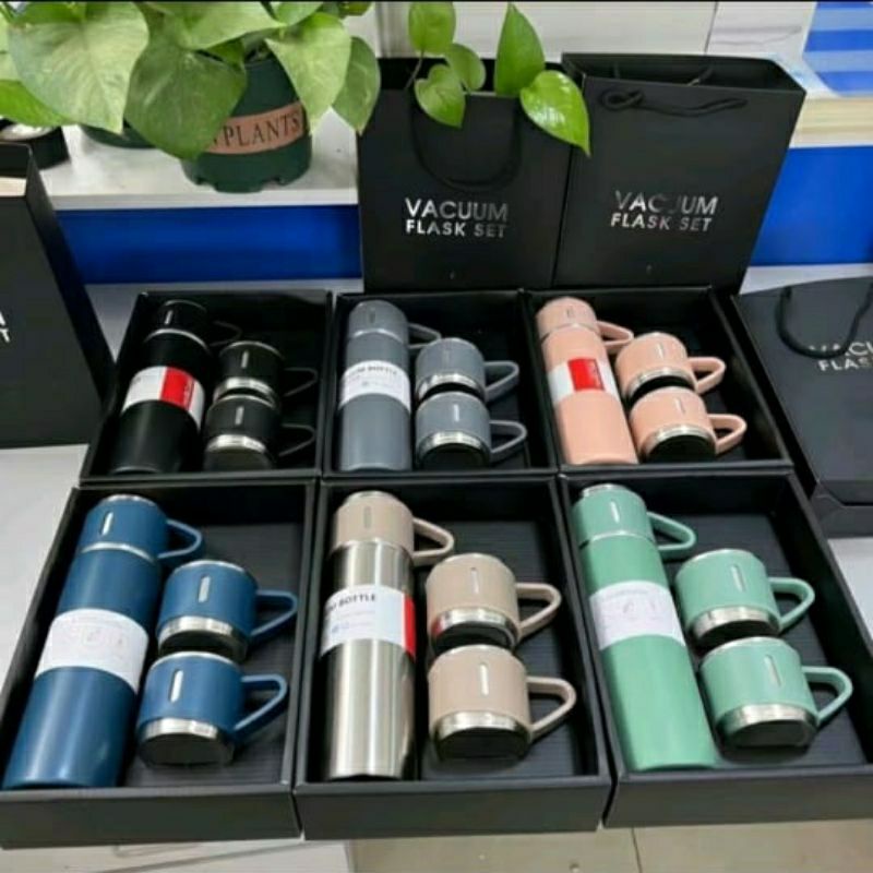 vacum flask set hampers gift box / thermos tumbler botol minum terbaru 500ml