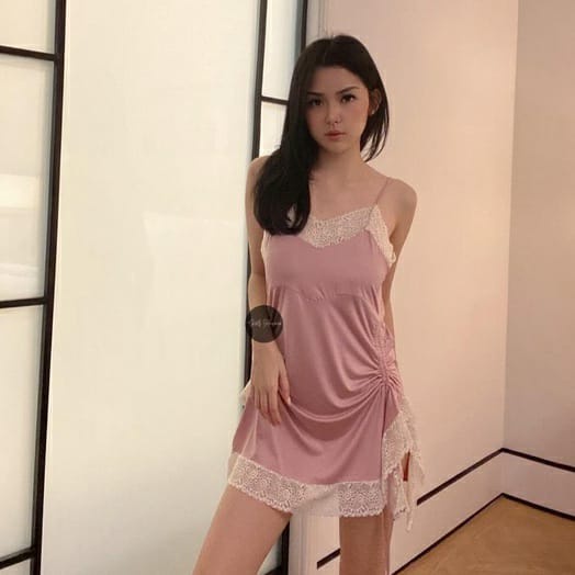 090 Promo Lingerie Dress Bisa Di Serut baju Tidur Wanita SEXY BAJU TIDUR PENGANTIN BARU BISA COD (5taramstore)