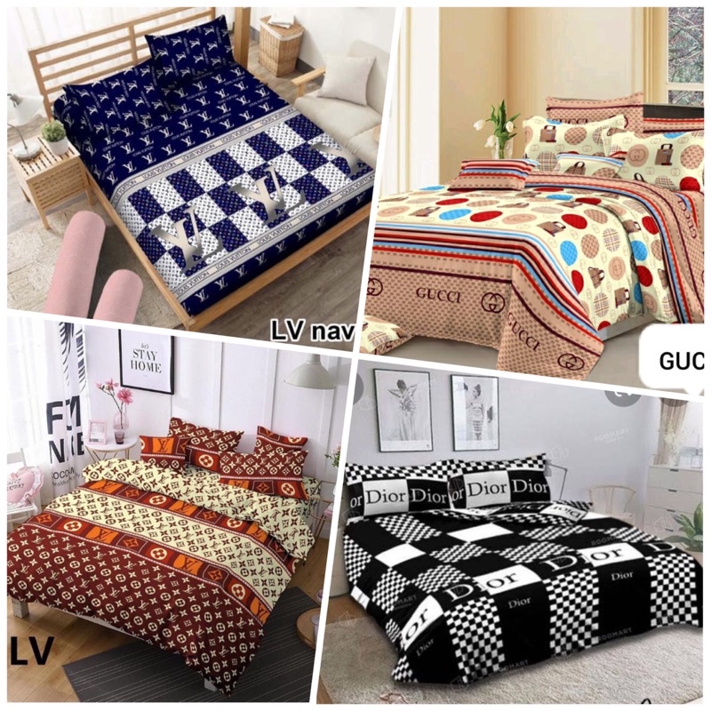SPREI MOTIF BRANDED LV GUCCI DIOR ELEGANT | SPREI AESTHETIC PALING LARIS | NO 1 180x200