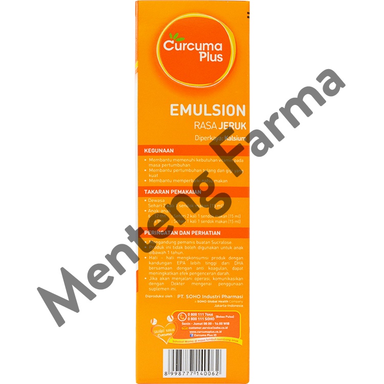 Curcuma Plus Grow Emulsion Rasa Jeruk 200 mL - Suplemen Kesehatan Anak