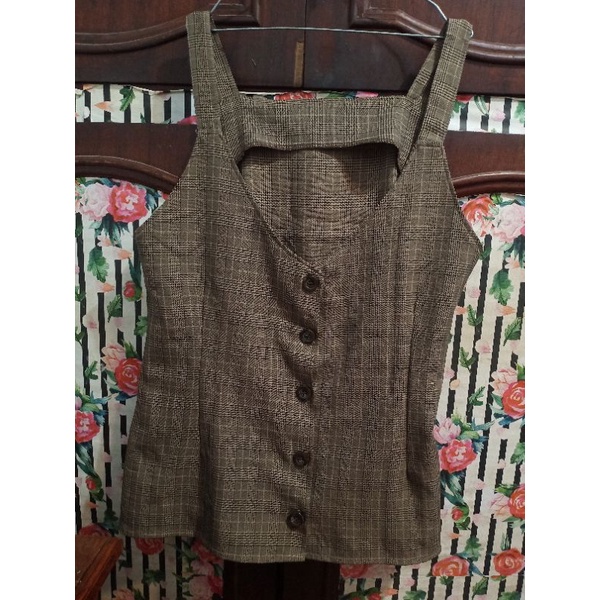 PRELOVED ROMPI VEST OUTER JUMBO BIG SIZE KOTAK PREMIUM KOREAN STYLE