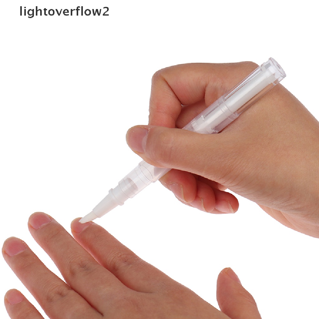 (lightoverflow2) 5pcs Botol Minyak Nutrisi Kuku Kosong 3ML Dengan Brush Aplikator