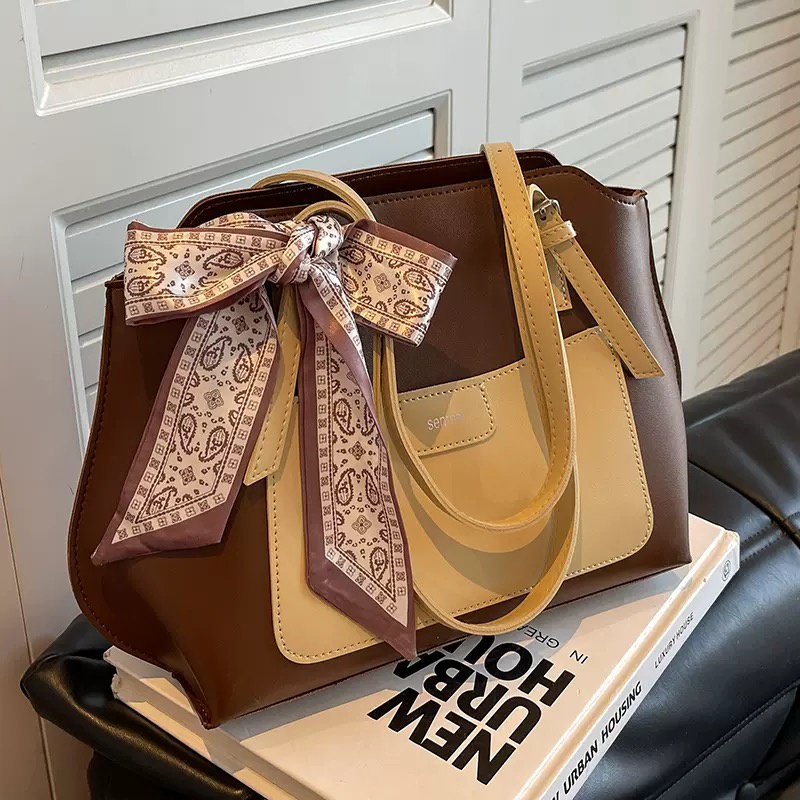 Tas Tote Bag Wanita Import Kulit Sintetis Elegan