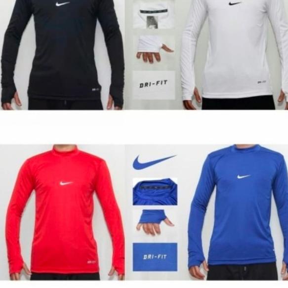 Baju manset baselayer lengan panjang kaos manset olahraga - Hitam, S