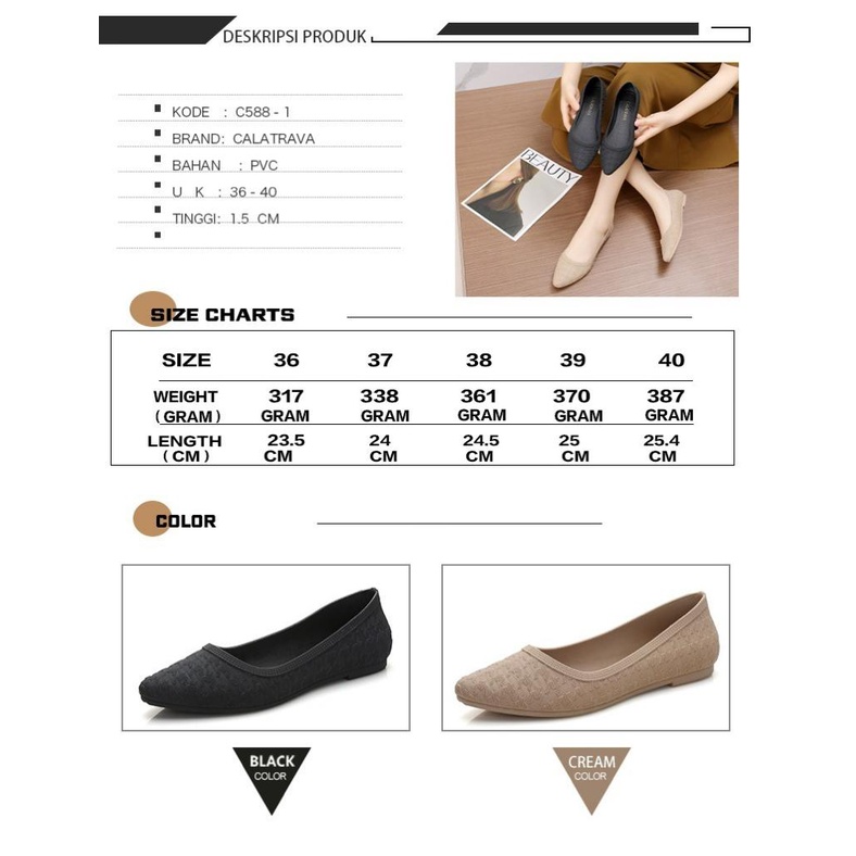 C588-1 [CALATRAVA] SEPATU WANITA FLAT MOTIF KOREA | SEPATU FLATSHOES | SEPATU FLAT | SEPATU KEKINIAN | SEPATU WANITA | SEPATU JELLY