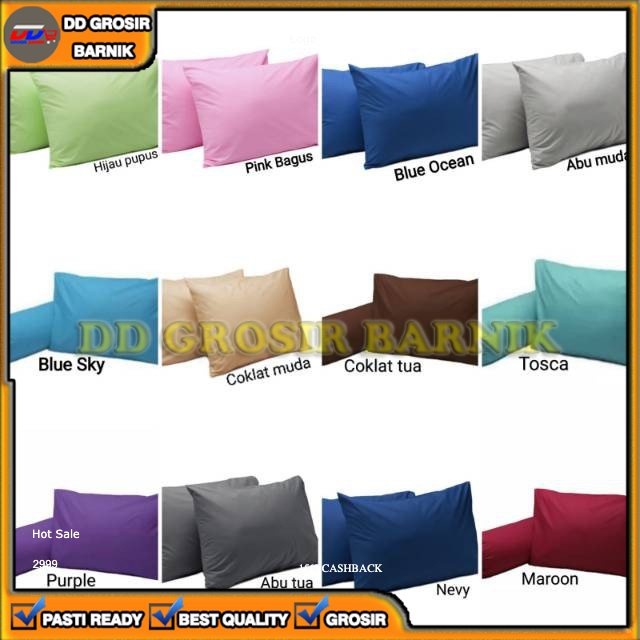 [DGB] SARUNG BANTAL GULING POLOS EMBOS PREMIUM UKURAN STANDARD DEWASA TERMURAH