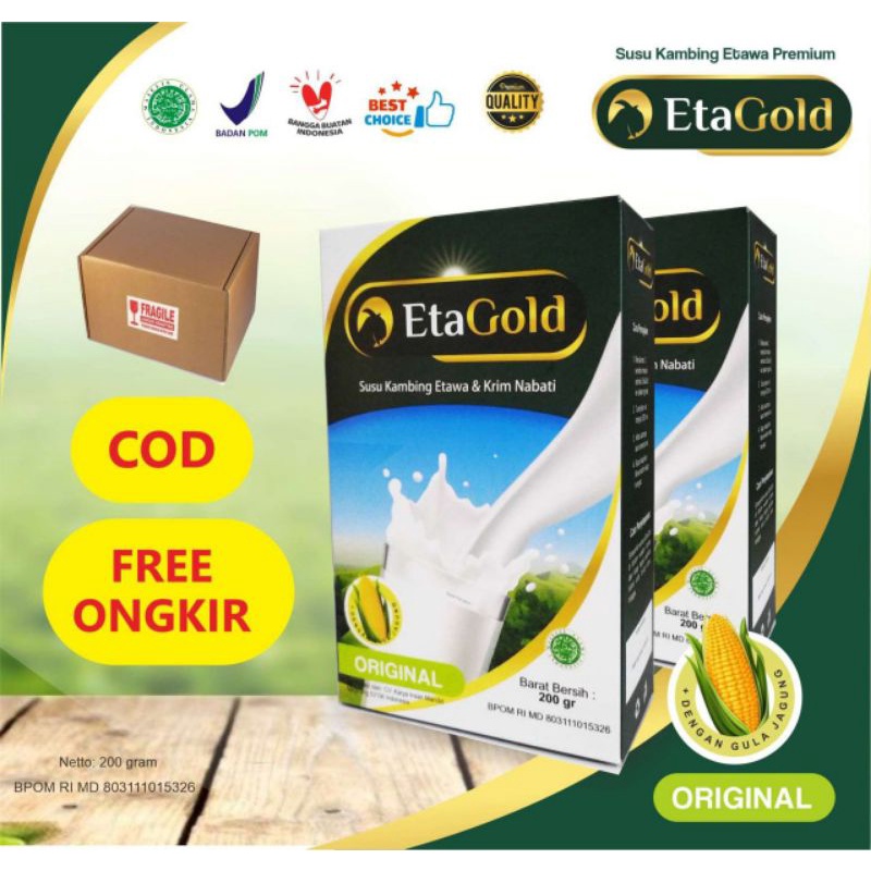 

susu kambing etawa etagold 100% rasa original tanpa bahan pengawet dan pewarna, rendah gula, rendah lemak, rendah kalori sangat cocok untuk penderita magh,asma & TBC