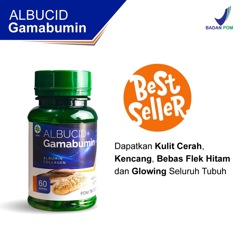 Kapsul Abucid Gamabumin Collagen Extrak Ikan Gabus Dan Gamat Emas Isi 60