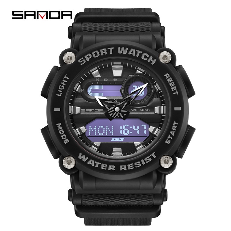 SANDA 3139 Jam Tangan Pria Digital Analog EL Backlight Sport Watch Anti Air WATCHKITE WKOS