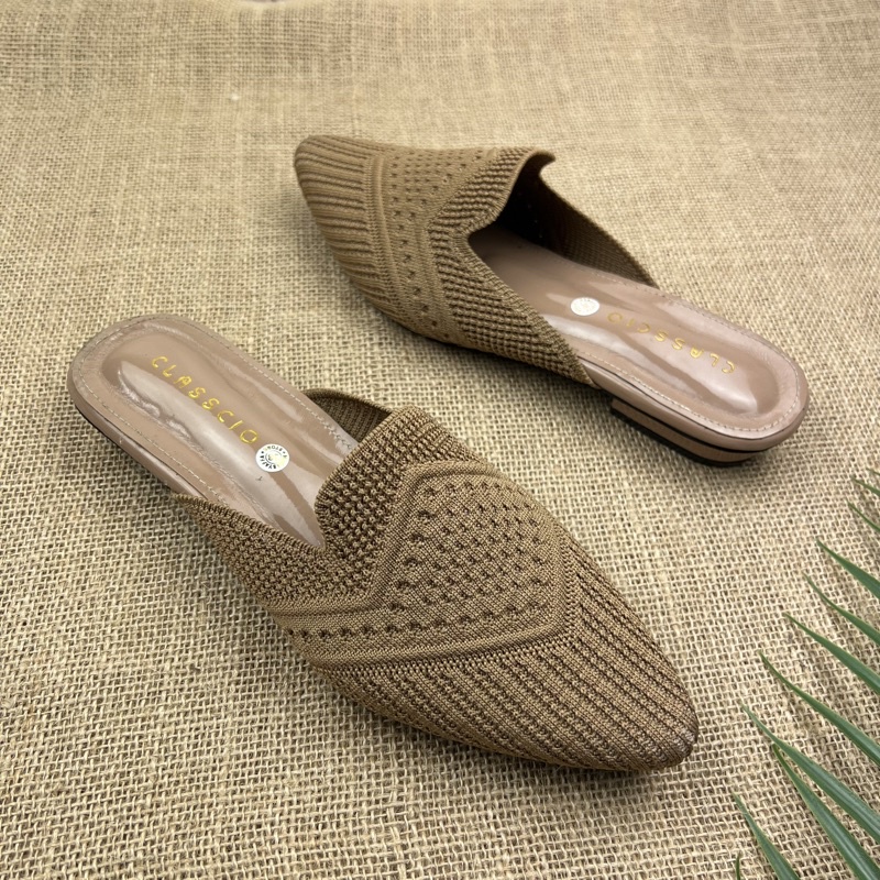 MARASYAFFA - SANDAL HAK TAHU WANITA RAJUT IMPORT 1,5 CM (SF 10)