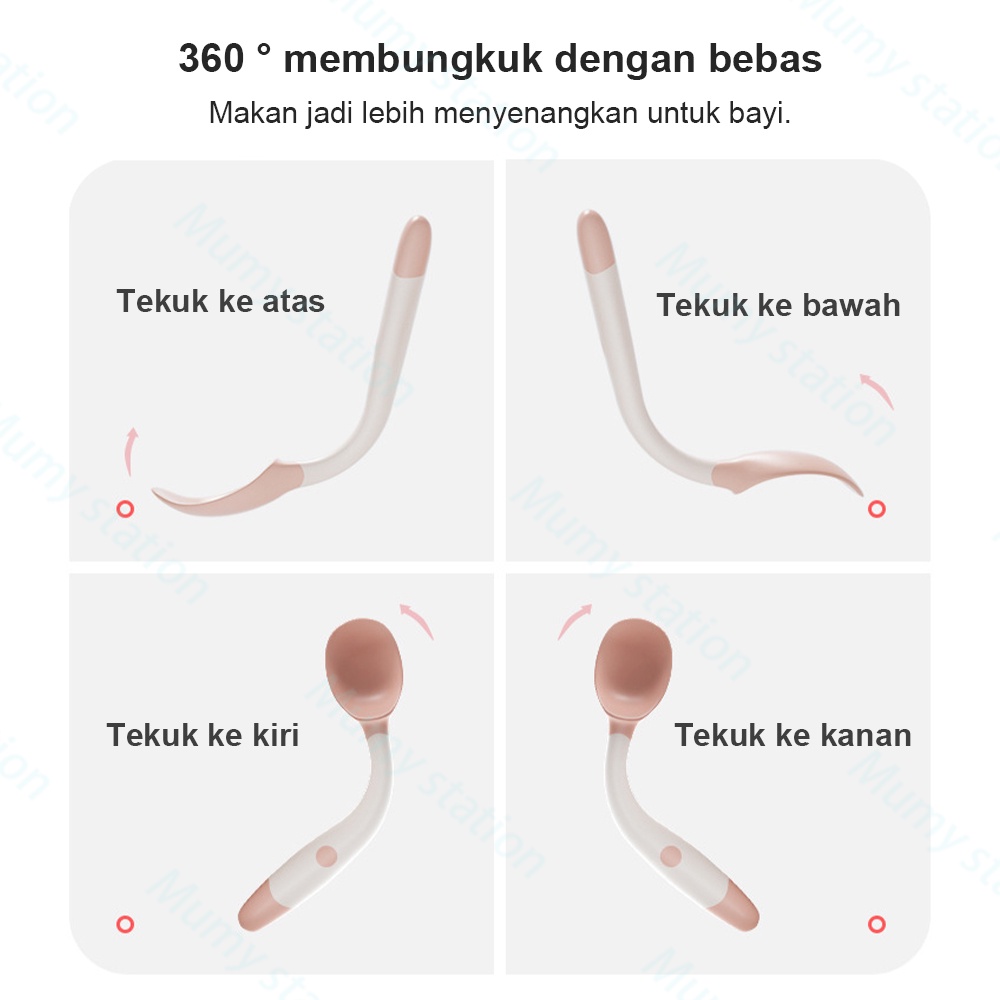 Mumystaion Sendok Garpu makan bayi silikon baby spoon fork