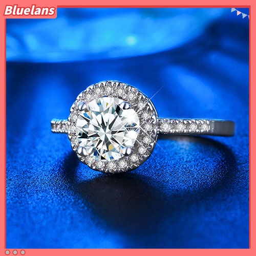 Cincin Zircon Bulat Lapis Emas 18K Ukuran Us 6-9 Untuk Wanita