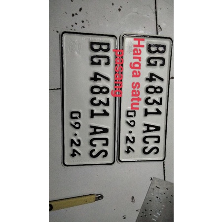 Plat nomor motor standart font baru 2pcs (SEPASANG)