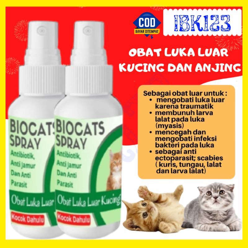 Obat Kucing Luka Luar Basah Obat Luka Kucing Spray Untuk Anjing Dan Kucing Cepat Kering IBK123