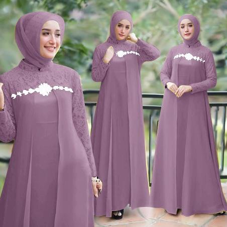 [KODE W8954] (MODEL BARU) SIZE S-M, L, XL, XXL / GAMIS MUSLIM BRUKAT/ GAMIS MUSLIM ALENA /GAMIS KOND