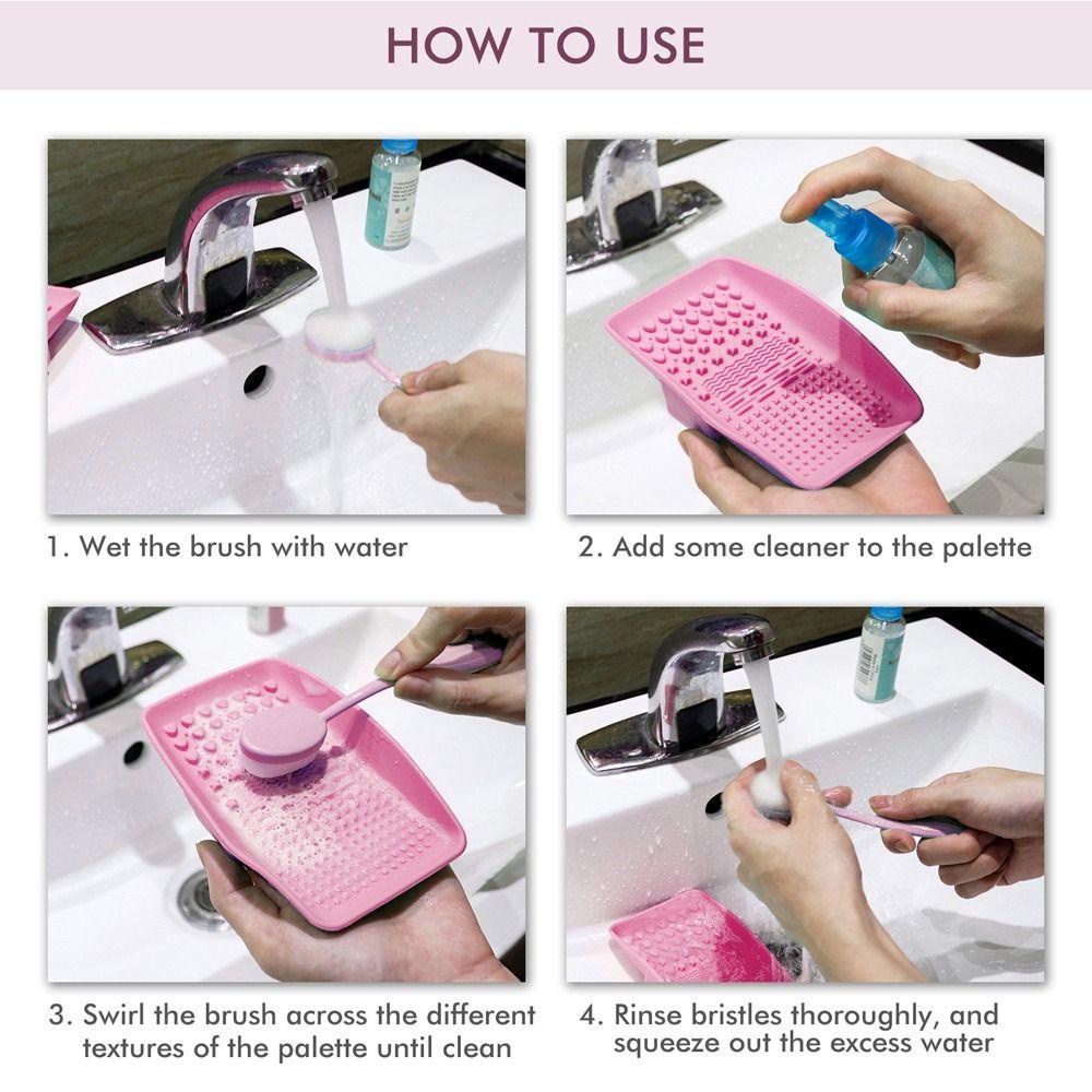 Preva Sikat Silikon Scrubber Brush Brush Makeup Lembut Sikat Palet Pembersih Genggam