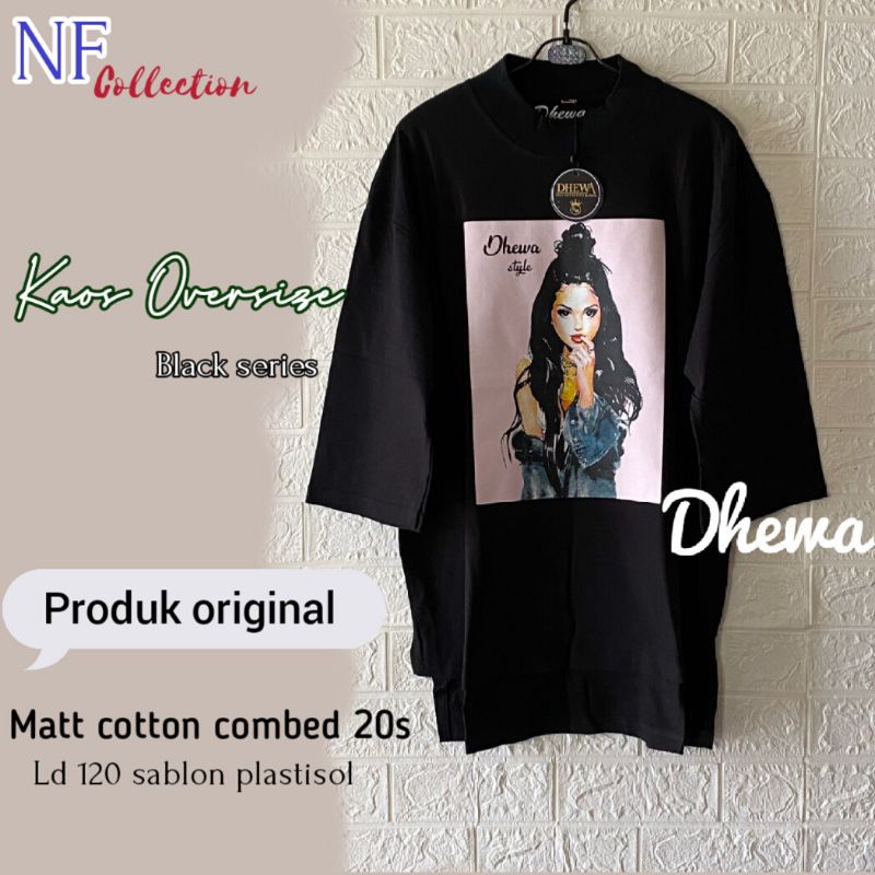 Kaos Oversize Wanita Viral Cotton Combed original Brand Dhewa style