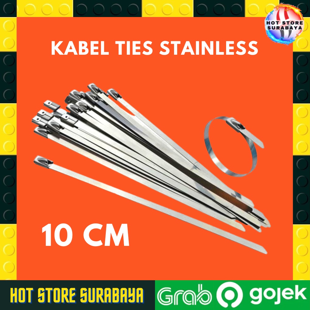 Kabel Ties Stainless Steel Cable Ties 10 cm - Kabel Tis Besi  4.6x100mm 10cm Baja High Quality