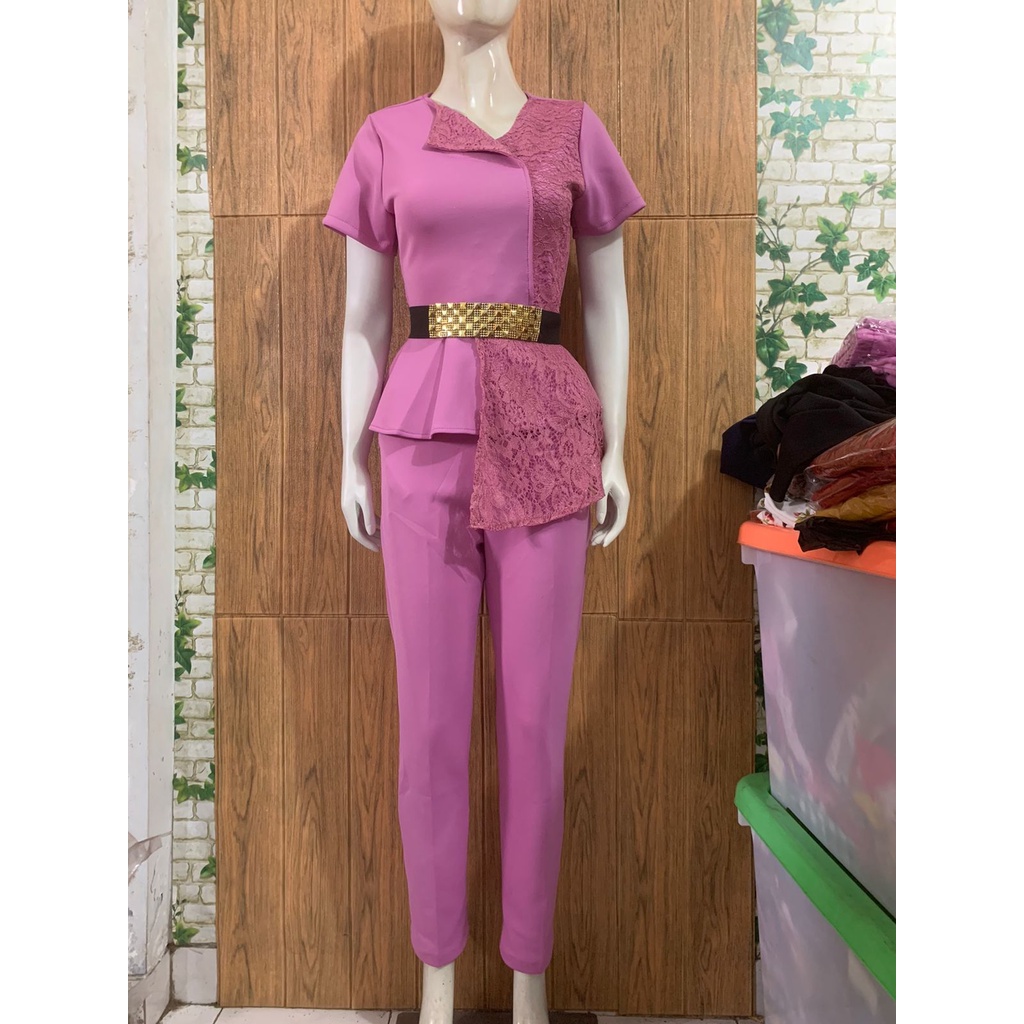 #fashion wanita #045 , STELAN SCUBA IMPORT PREMIUM KOMBINASI BRUKAT GLITER FREE BELT