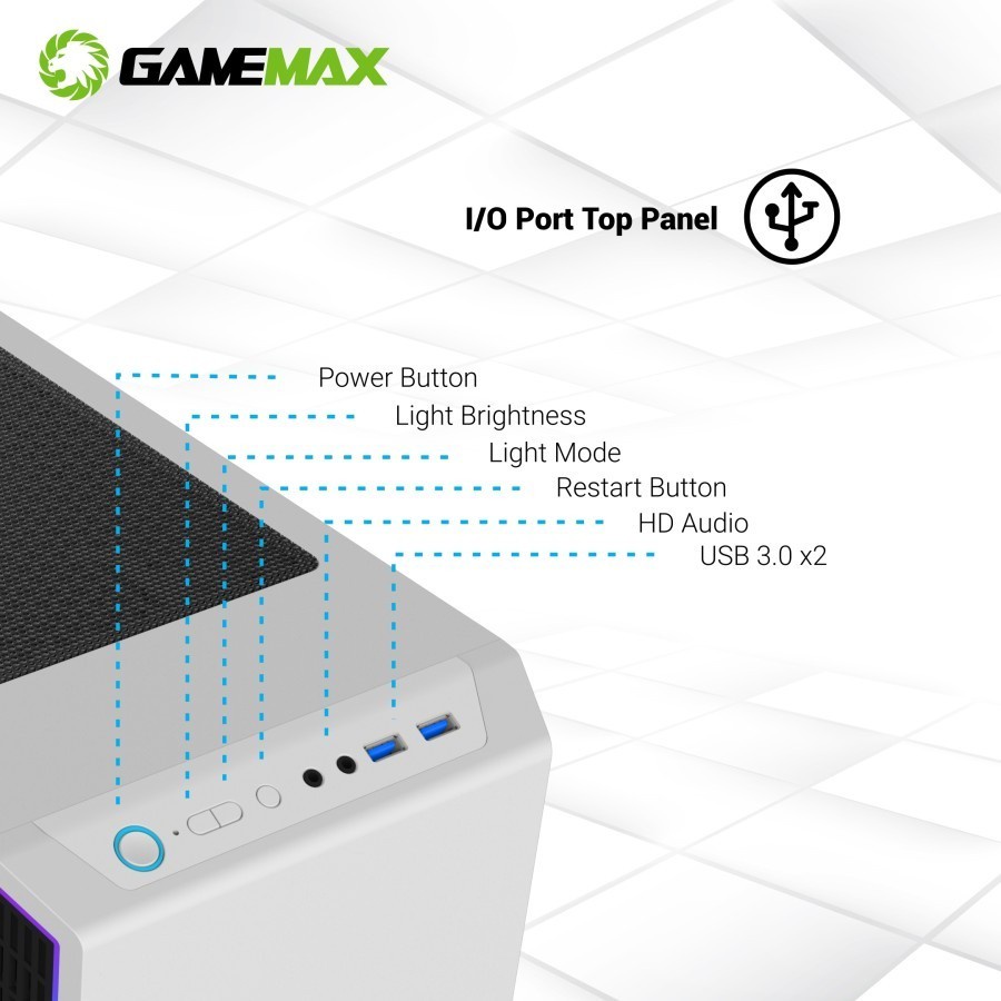 CASING GAMEMAX T802 PANDA BLACK ATX (T802)