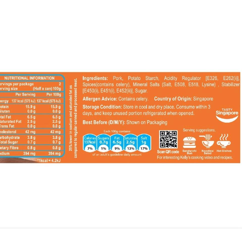 

Pesan Saja--KELLY"S HEALTHIER CHOICE PORK LUNCHEON HAM 200gr PRODUCT OF SINGAPORE