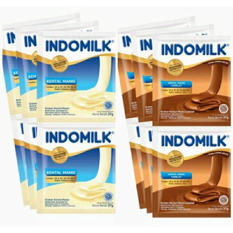 Susu SKM Indomilk Kental Manis Sachet Putih Cokelat