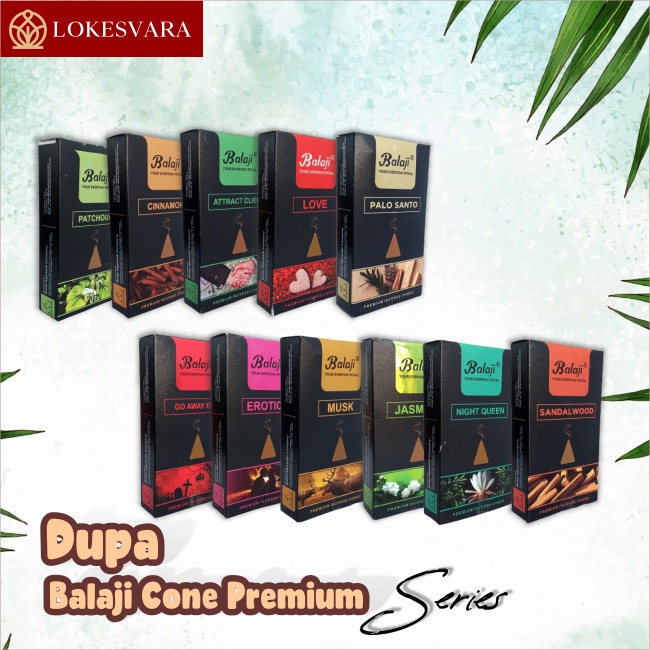 Dupa Hio Buhur Buhkur Wangi Harum India Aromaterapi Balaji Kerucut Cone Tumpeng Premium