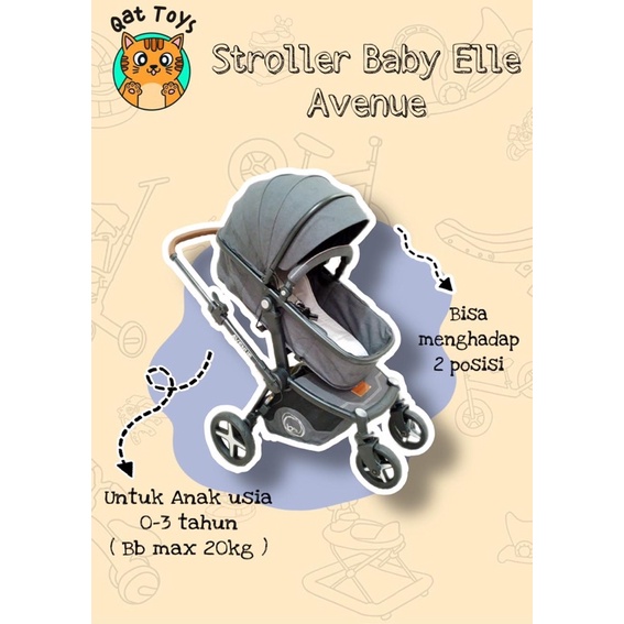 SEWA MAINAN ANAK & PERLENGKAPAN BAYI BABYELLE STROLLER AVENUE S-391