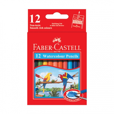 

Faber-Castell Watercolour Pencils Parrot 12S Pensil Warna Kayu 12 Warna Pendek