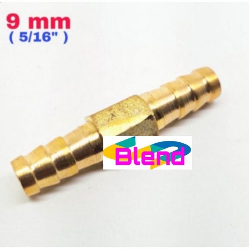 9 mm Cabang Lurus 5/16 inch KUNINGAN Sambungan 2 Selang Gas/Kompresor