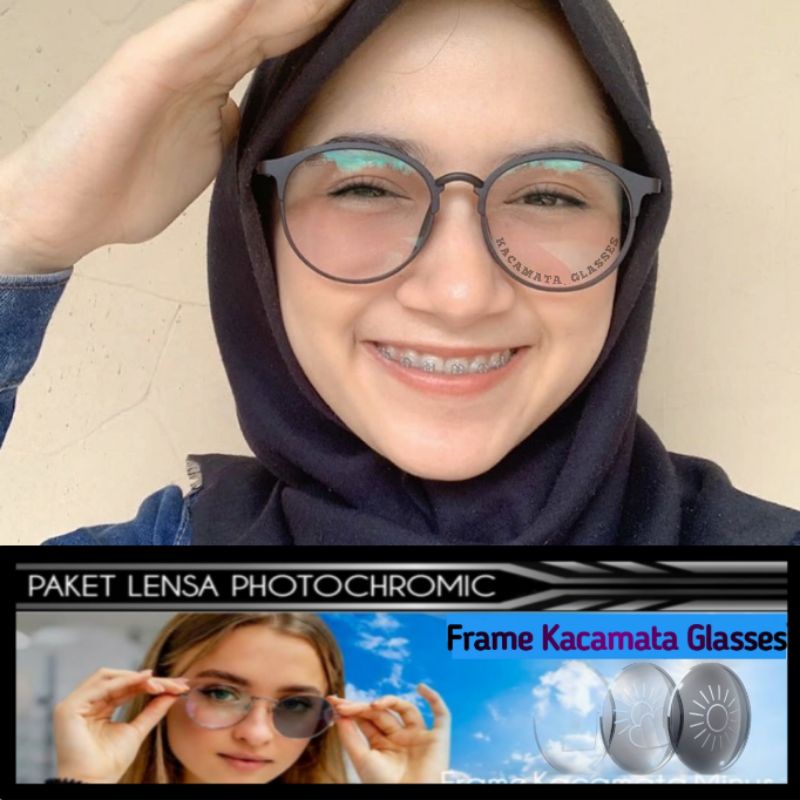 Frame 2125 Kacamata Photocromic Frame Ringan Elastis Kacamata Pria Wanita 2125.