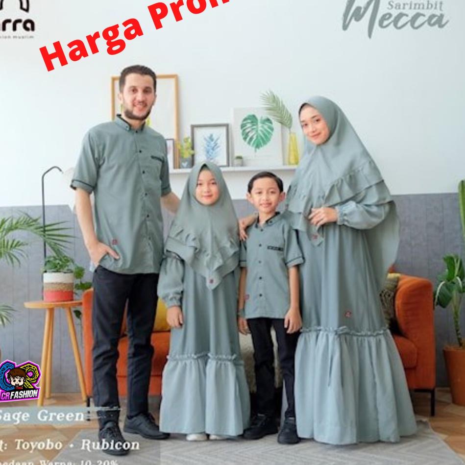 [CODENB14] Mecca Sage Green Baju Koko Kokoh Gamis Abaya Dewasa Ayah Ibu Anak Cowok Cowo Cewek Cewe D