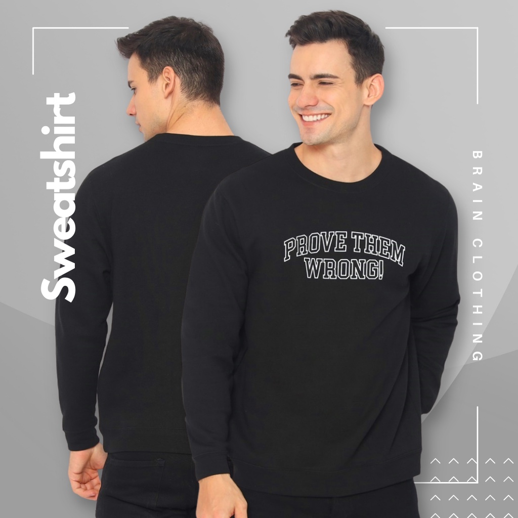Brain Clothing Sweatshirt Pria PROVE CN warna Hitam