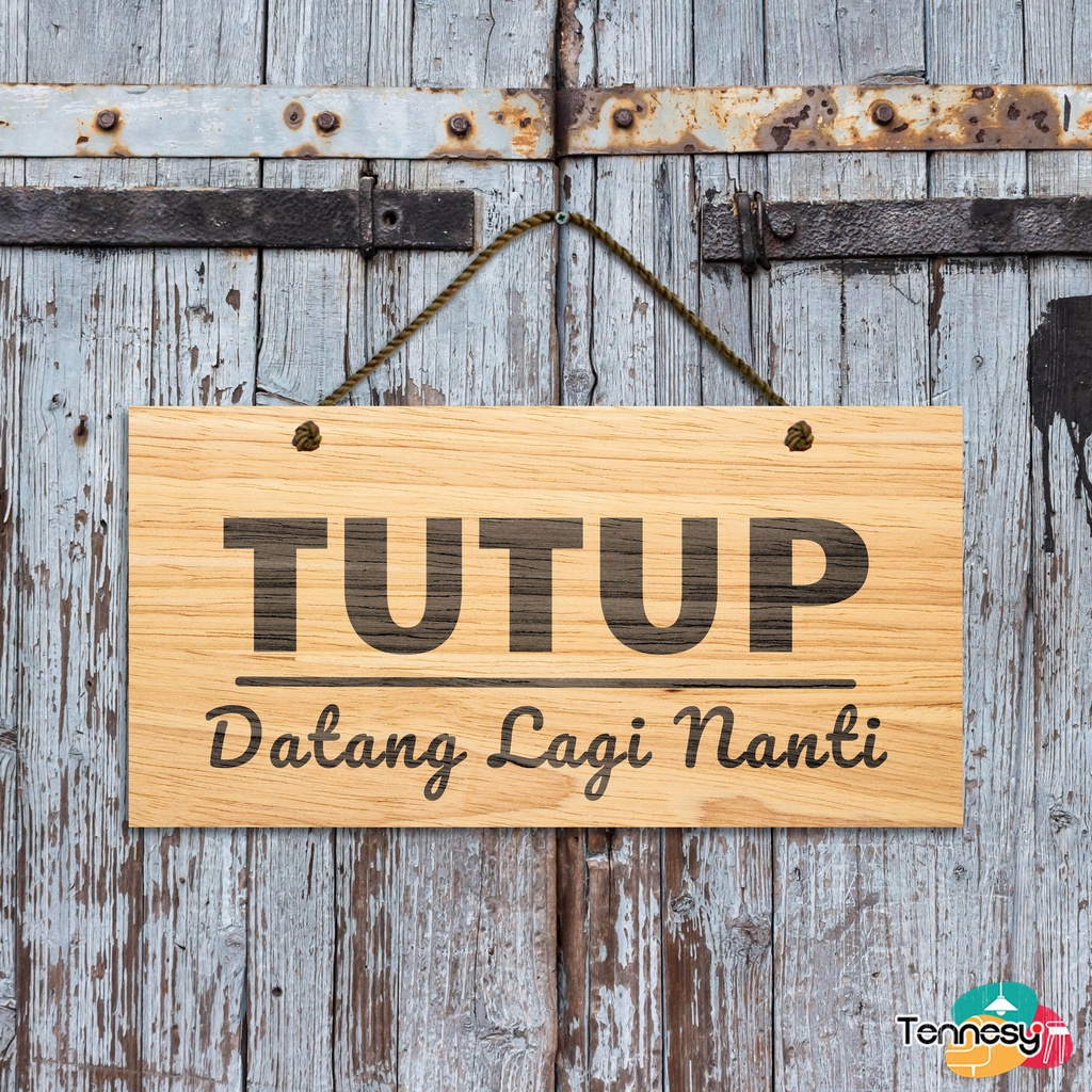 TENNESY PAJANGAN SIGN OPEN CLOSE TOKO 30x15CM HIASAN DINDING GANTUNG WALL DECOR PAJANGAN POSTER DEKORASI KAMAR RUMAH TOKO KAMAR