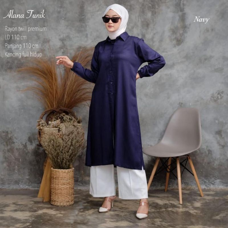 Long Tunik rayon Twill - ALANA TUNIK //JF704