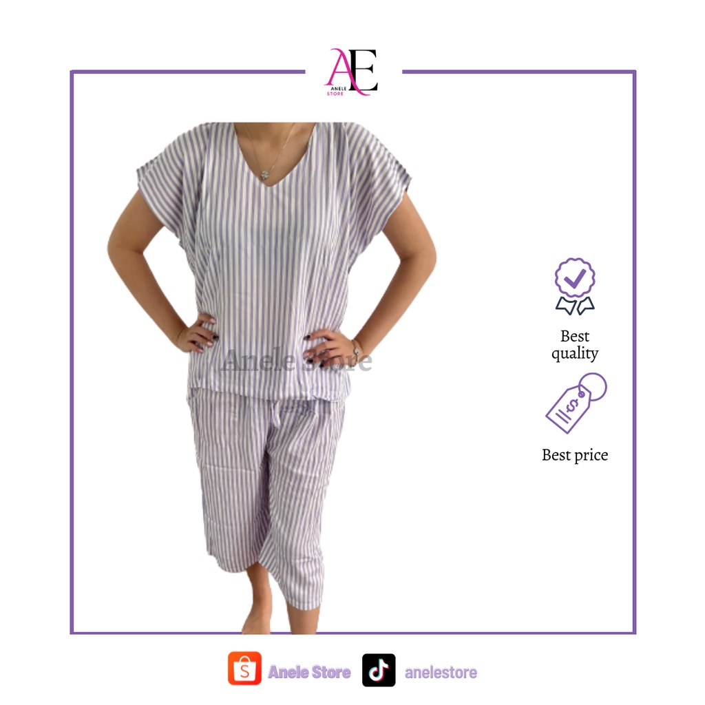 STRIPE DREAM SET | PAKAIAN RUMAH | BAJU WANITA | SET RUMAH