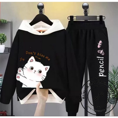 Baju Anak Korea Umur 7 8 9 10 11 12 Tahun TK Set Stelan Setelan Perempuan Cewek Wanita Murah Import 