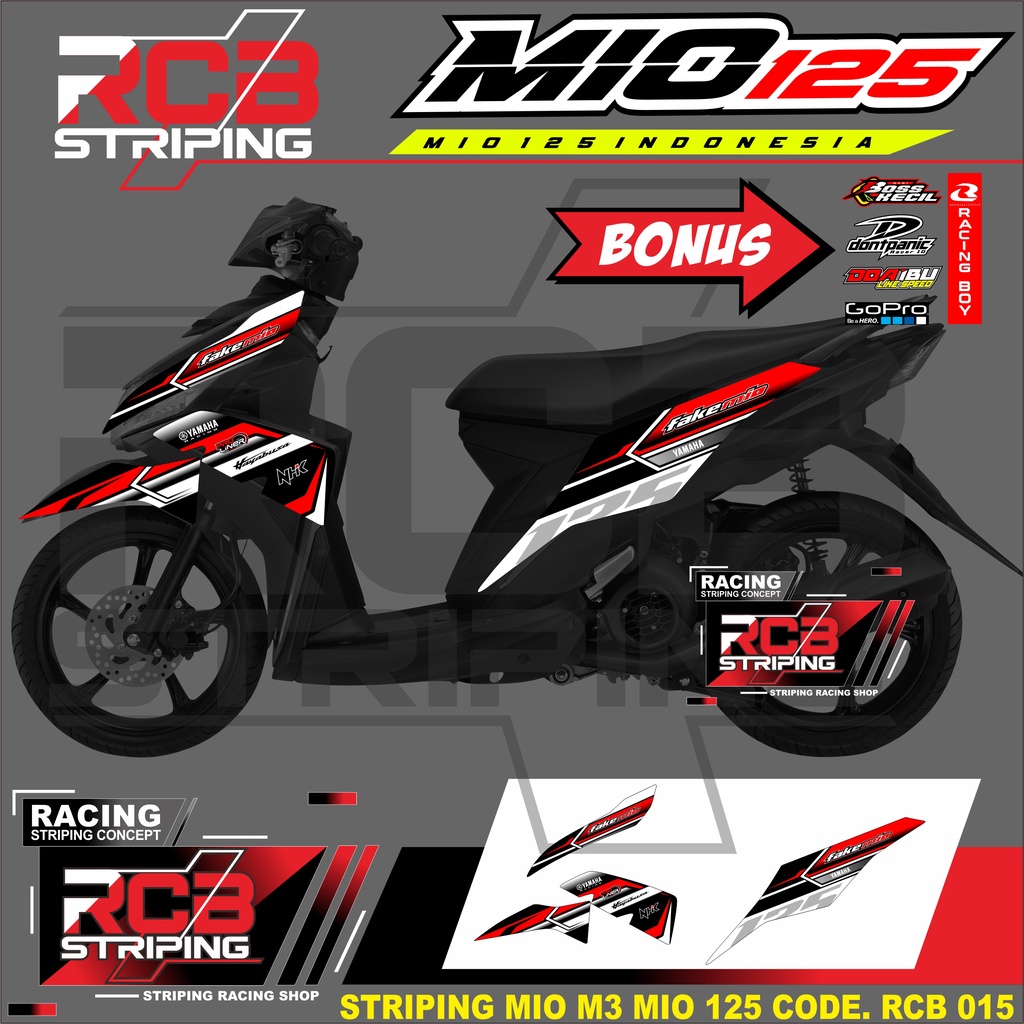 Stiker Striping Variasi Mio M3 Decal Striping Mio M3 / Mio Z / Mio 125 -rcb 015