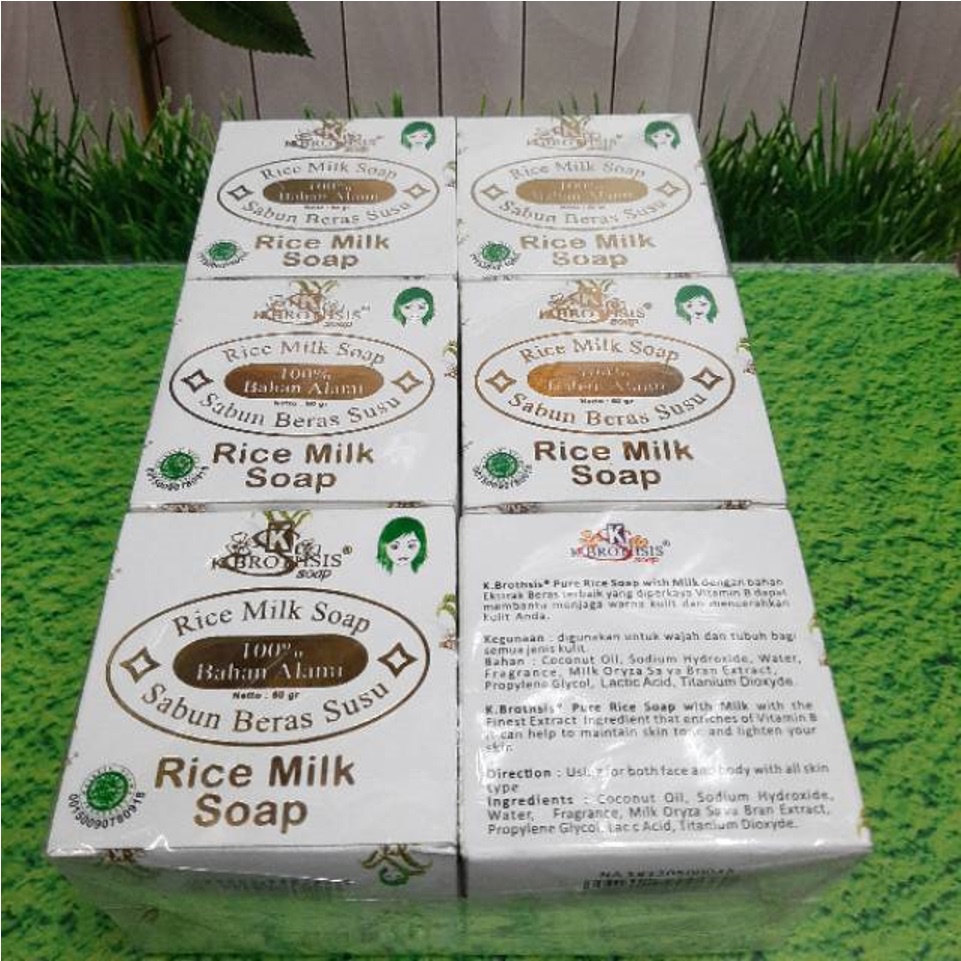 TERMURAH !! 5 Pcs Sabun Beras Susu K Brothsis ORIGINAL BPOM Halal Rice Milk Soap / Sabun Beras Susu Thailand Pemutih Badan / Sabun Muka Glowing dan Putih Sabun Mandi Batangan / Sabun Wajah Glowing Permanen Cuci Muka Sabun Pemutih Kulit Ketiak Selangkangan