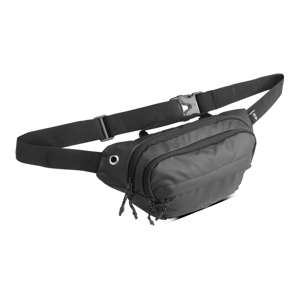 ELITE BLACK ORIGINAL x ATVA Tas Selempang Hitam Casual Pria Waterproof Waistbag Jalan Santai Main Hangout Nongkrong Waist Bag Distro Remaja Dewasa Daily Simple Sling Bag Premium Mini Slingbag Tas Slempang Outdoor Kecil Pinggang Bahu Dada Keren Terbaru