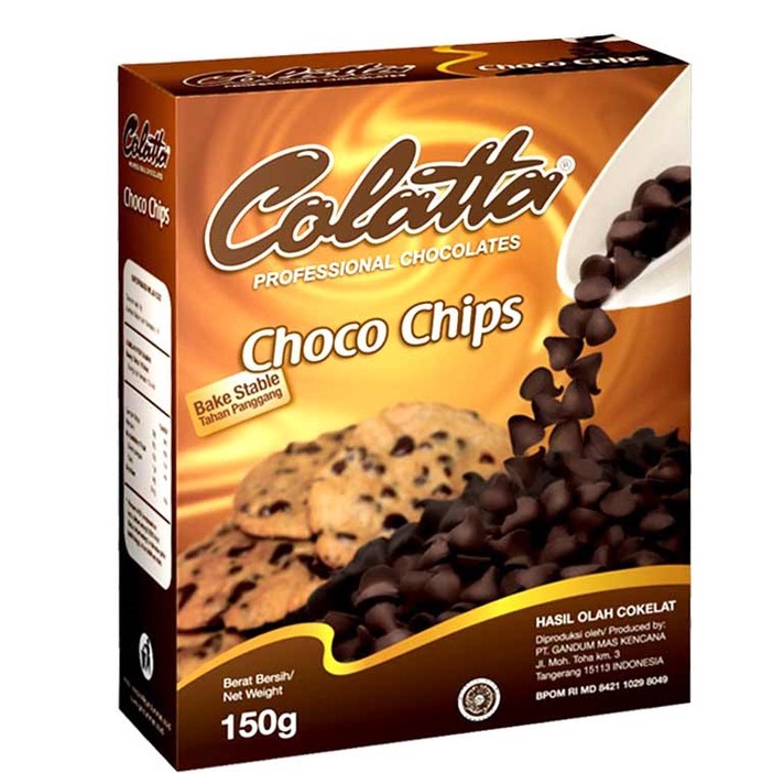 

(Ready) Choco Chips baking tahan panggang Colatta 150 gram pack