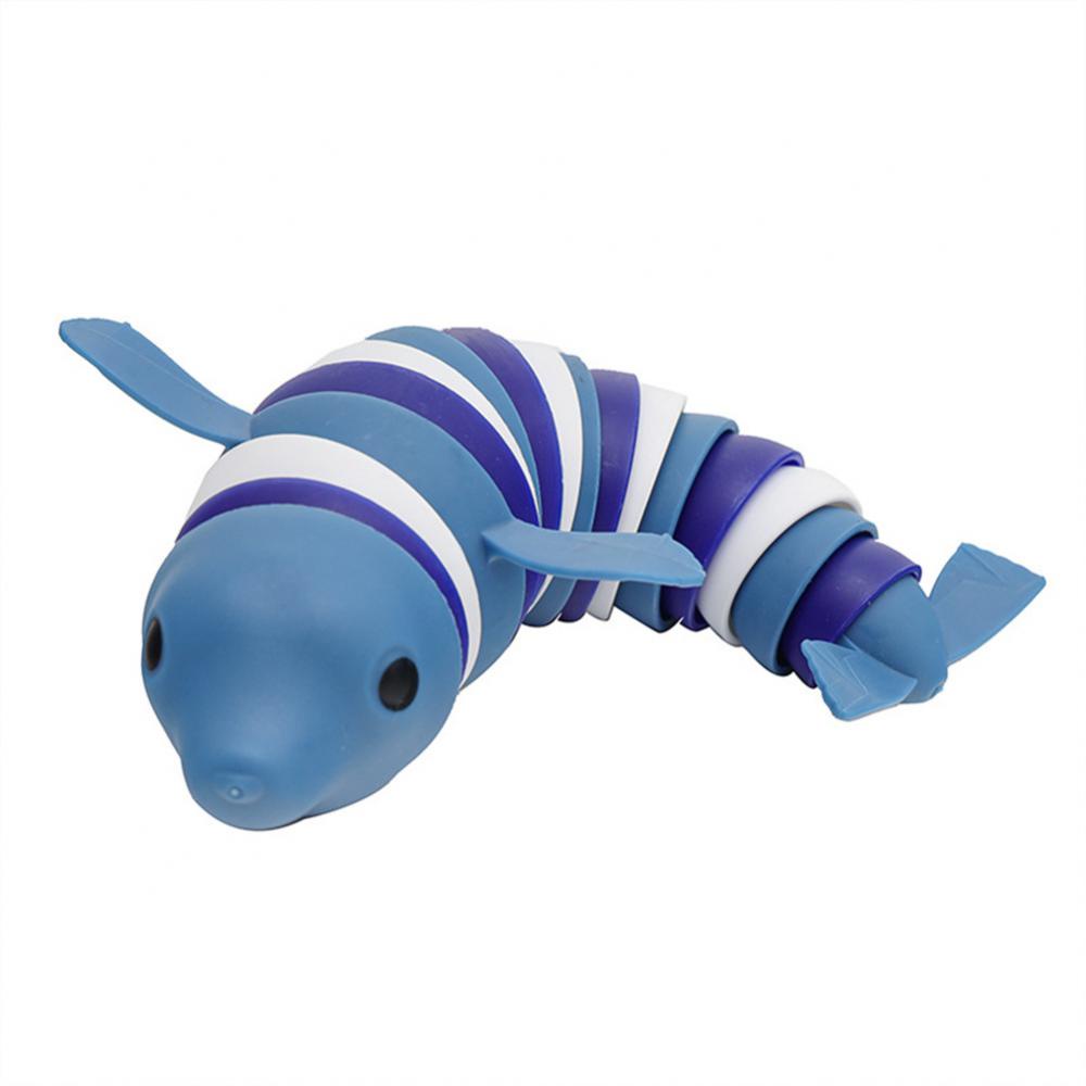 Ocean Shark Mainan Edukasi Anak / Dewasa Squishy Dekompresi Bentuk Ulat / Lumba-Lumba