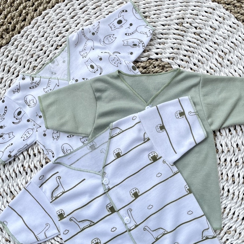 3 PCS Baju Bayi Lengan Pendek Baju Bayi Baru Lahir Baju Newborn Baju Bayi Perempuan Baju Bayi Laki laki Gift Lahiran Hampers Baby Newborn SNI DNW BABY