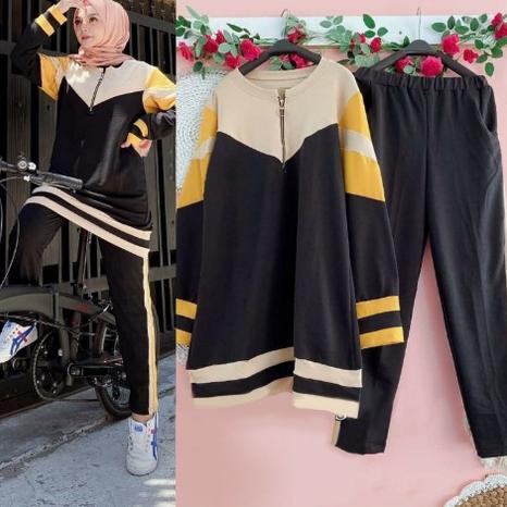 "CKG.31Oc22ᵟ" Stelan senam olahraga wanita model muslim baju tunik muslimah training Panjang murah J