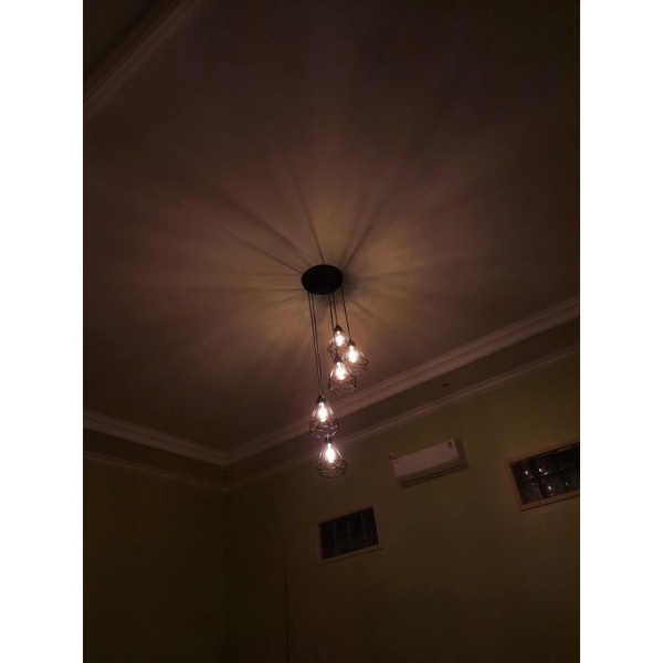 Lampu Gantung Minimalis 5 IN 1 Set Modern Lampu Hias Dekorasi Ruang Tamu Cafe