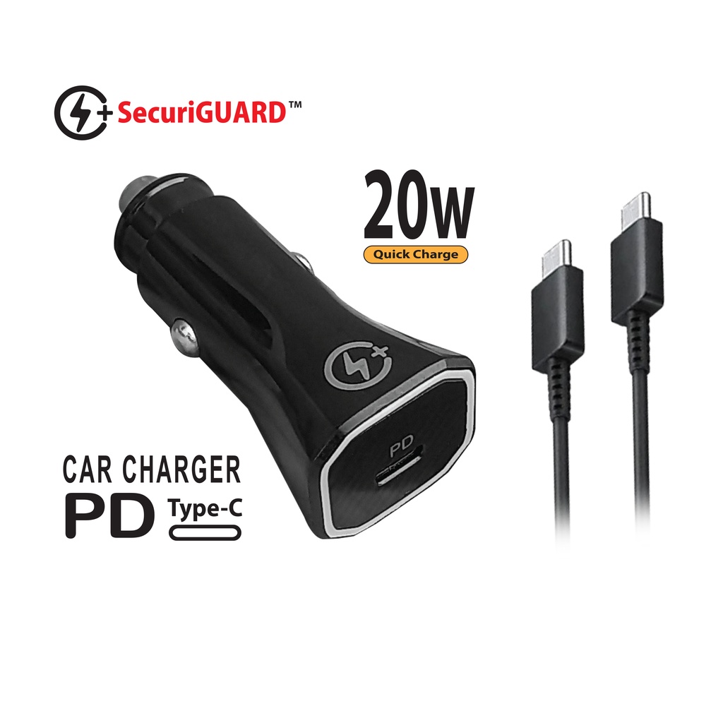 SecuriGUARD Power Delivery 20W Car Charger PD Type C
